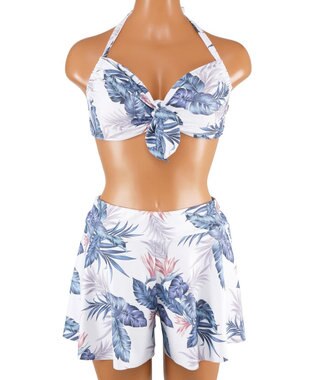 San-ai Resort（三愛水着楽園） 【新色ホワイト＆パープル入荷】４点セット水着　9M・11L【San-ai Resort（サンアイリゾート）】 ブルー