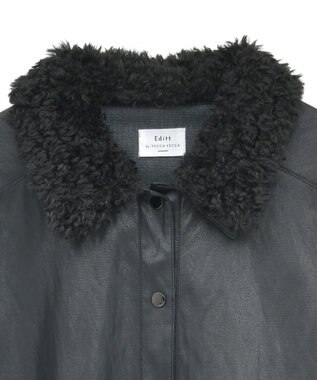 YECCA VECCA レザーライクシャツジャケット Black