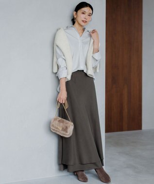 23区 【洗える】CANCLINI ベーシック シャツ ライトグレー系