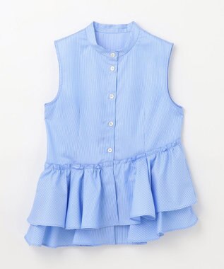 GRACE CONTINENTAL ヘムフリルノースリーブ ブルー