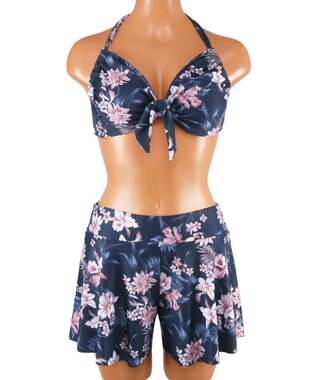 San-ai Resort（三愛水着楽園） 【新色ホワイト＆パープル入荷】４点セット水着　9M・11L【San-ai Resort（サンアイリゾート）】 ネイビー