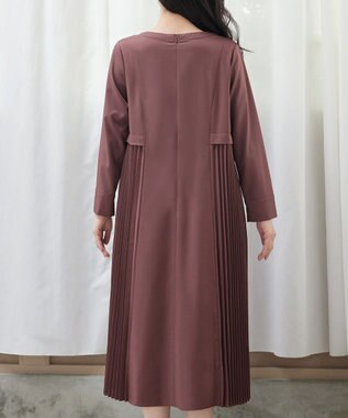 Tiaclasse 【洗える】サイドプリーツワンピース ピンク