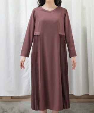 Tiaclasse 【洗える】サイドプリーツワンピース ピンク