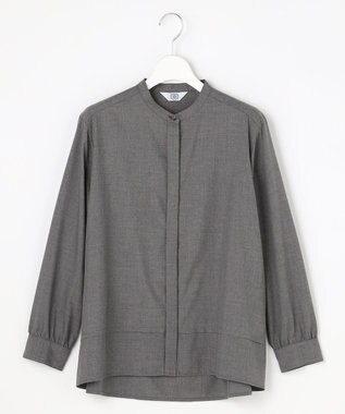 J.PRESS LADIES LIMBLESS50ツイル ブラウス チャコール系