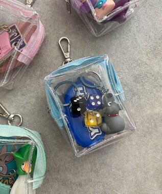 WEGO 立体クリアミニポーチ サックス