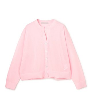 UNFILO シアーフォルムニット キーネックカーディガン ピンク