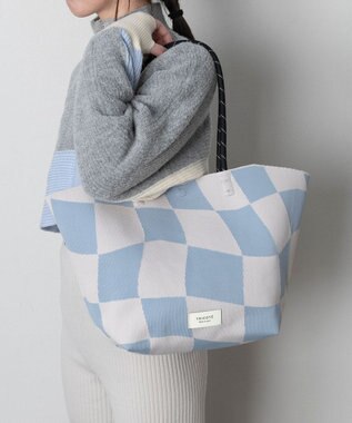 TRICOTE 【軽くて丈夫】FLOW ブロックチェック バッグ 31L.BLUE