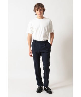 DAKS ウールブレンドストレッチテーパードスラックス ネイビー