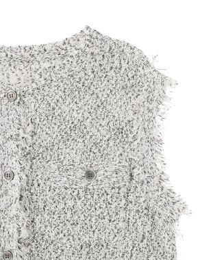 CRAFT STANDARD BOUTIQUE フリンジノースリーブニットプルオーバー Light Gray Mixture