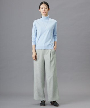 J.PRESS LADIES 3way ガラスリング ラリエット ネックレス ツヤシルバー系