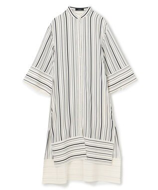 JOSEPH シルクアニメーション　シャツドレス Oyster White/ Black