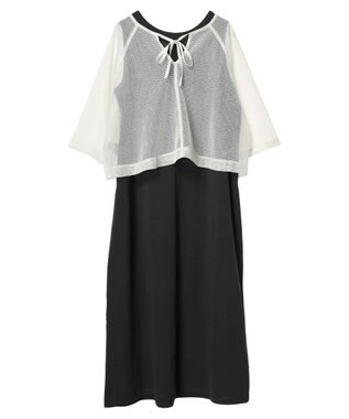 Green Parks ＳＥＴ２点　メッシュ＋ノースリーブワンピース Off White