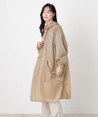 MOONBAT POLO RALPH LAUREN(ポロ ラルフローレン) ポロポニー レインコート ライトウェイト レインポンチョ  無地 フード 収納袋 レディース ベージュ