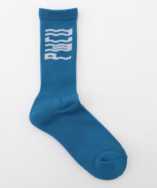 PW CIRCULUS 【MEN】WAVYロゴソックス ゴルフ ブルー系