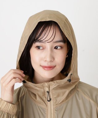 MOONBAT POLO RALPH LAUREN(ポロ ラルフローレン) ポロポニー レインコート ライトウェイト レインポンチョ  無地 フード 収納袋 レディース ベージュ