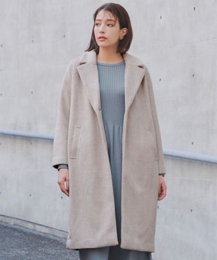 Tiaclasse モッサ風ダブルフェイスチェスターコート ベージュ