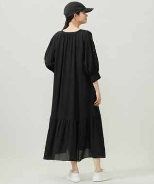 自由区 L 【17号サイズまで展開・カタログ掲載】ソフトシルクビエラ ワンピース ネイビー