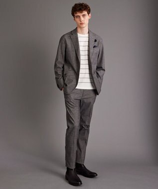 JOSEPH ABBOUD 【キングサイズ・ストレッチ】メランジモールスキン パンツ グレー系