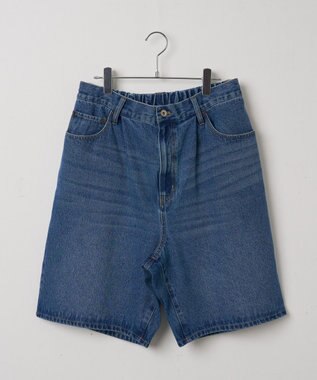 WEGO 【ウエストゴム/手洗い可】デニムバギーショーツ デニム中濃加工色