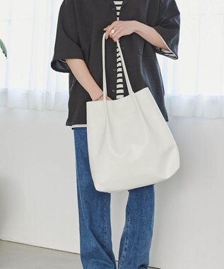 WEGO タックデザイントートバッグ ホワイト