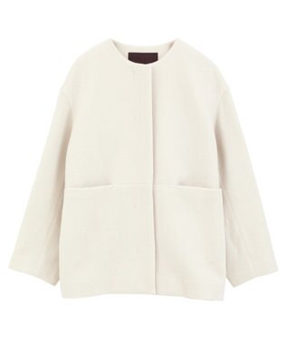 YECCA VECCA ノーカラーミドル丈ウールコート Light Beige