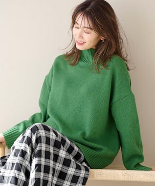 ANY ラムウールバックテイルニット ライトグリーン系