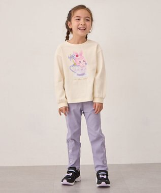 ANY KIDS アニマルモチーフ長袖Tシャツ エクリュ×うさぎ