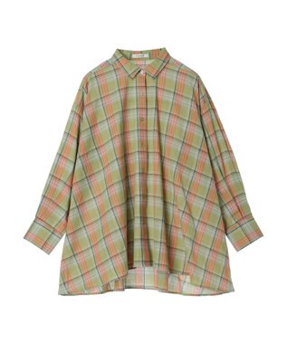 Green Parks チェック柄シャツチュニック Green