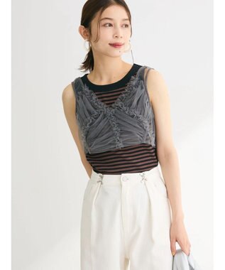 Green Parks ・ＥＬＥＮＣＡＲＥ　ＤＵＥ　フリルチュールビスチェ Charcoal Gray