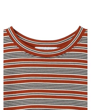 AMERICAN HOLIC マルチボーダーノースリーブカットプルオーバー Terracotta