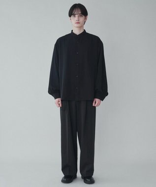 WEGO トロミBIGバンドカラーシャツ ブラック