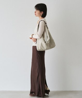 russet ステンシル風プリント ナイロン2WAYショルダーバッグ(SF-271) Ecru