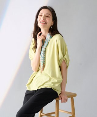 ANY アニマルプリーツスカーフ ブルーグリーン