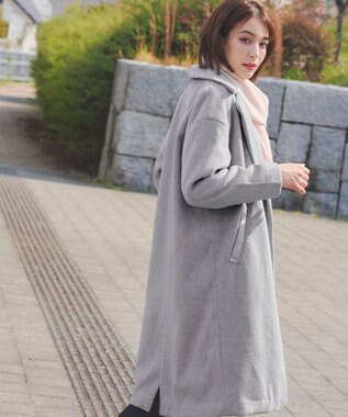 Tiaclasse モッサ風ダブルフェイスチェスターコート グレー