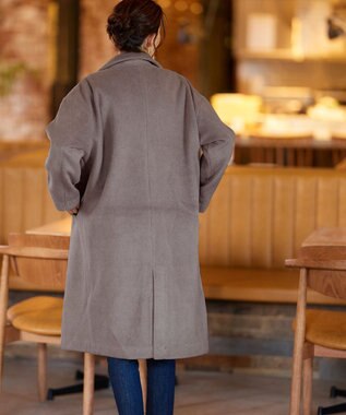 Tiaclasse モッサ風ダブルフェイスチェスターコート モカ