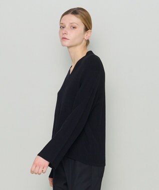 JOSEPH 【洗える】シルクコットン　Vネックニット Black