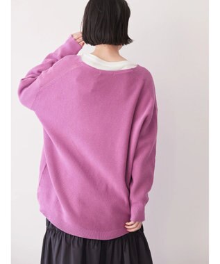 AMERICAN HOLIC Ｖネック片畦ニットプルオーバー Pink