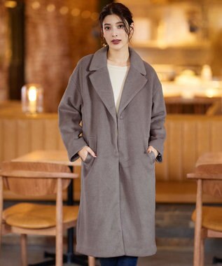 Tiaclasse モッサ風ダブルフェイスチェスターコート モカ