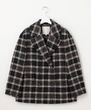 自由区 S BALLIループミルドチェック コート ブラック×モカ