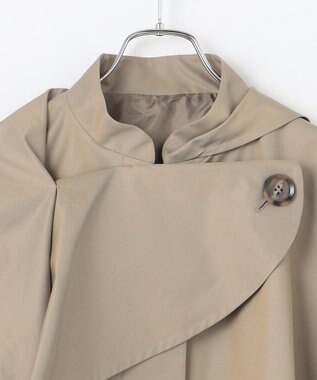 #Newans 【撥水】ラップストールケープトレンチコート シャンブレーベージュ