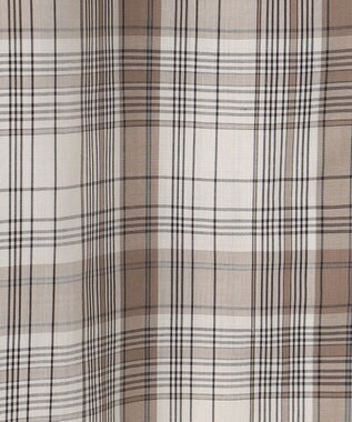 J.PRESS LADIES 【洗える】キュプラチェック フリルスタンドカラー ブラウス ベージュ系3