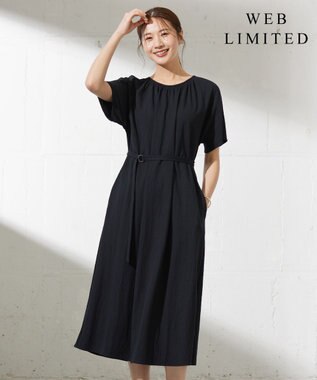 J.PRESS LADIES 【WEB限定・洗える】ナチュラルスムース ワンピース ネイビー系