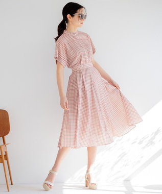 組曲 L 【洗える】シアーチェック ブラウス イエロー系3