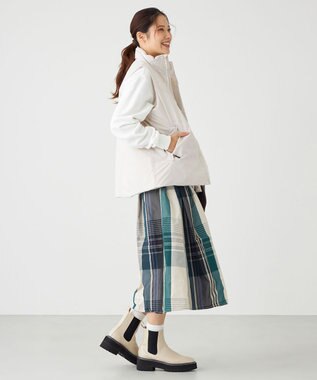 SHARE PARK LADIES メモリーチェックフレアスカート ブルー系3