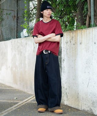 WEGO フェイクレイヤードボーダーT（SS） レッドボーダー