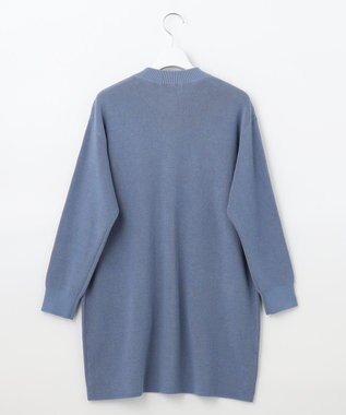 J.PRESS LADIES 【洗える】 ガスコットンアウター キーネック カーディガン ダルブルー系