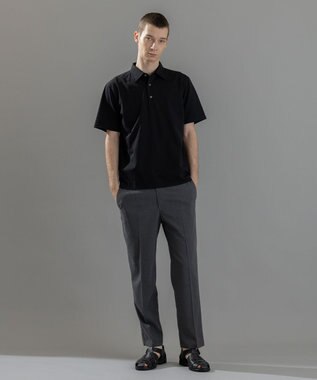 JOSEPH HOMME 新素材【ビジネスに使える】クリアコットンカノコ　ポロシャツ ブラック系