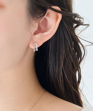 Phoebe 〈痛くないシリーズ/アレルギー対応〉ブリリアントダブルフープライトフィットイヤリング　シルバー