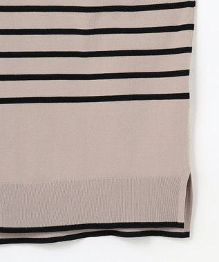 J.PRESS LADIES L 【洗える】VIGODA ボーダー ニット モカ×ブラック系