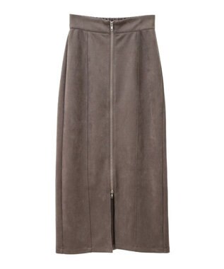 Green Parks ・ＥＬＥＮＣＡＲＥ　ＤＵＥ　スエードポンチＺＩＰスカー Gray Beige